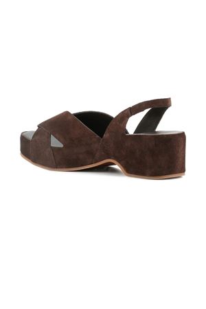 Sandali slingback in pelle scamosciata caffè DEL CARLO | 11730CAFFE